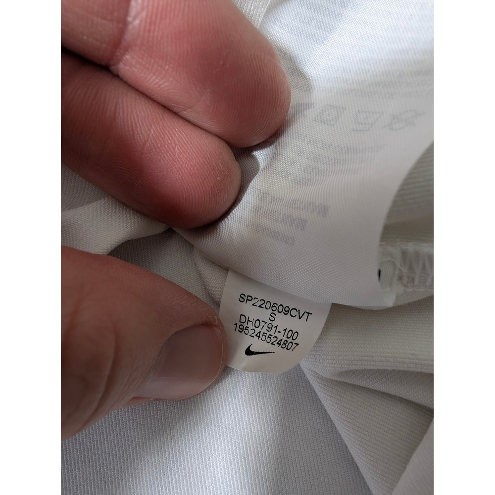 Nike Polo Mens S White Diagonal Stripe Dri-FIT Stretch DH0791-100 Spandex Vented - Picture 5 of 9